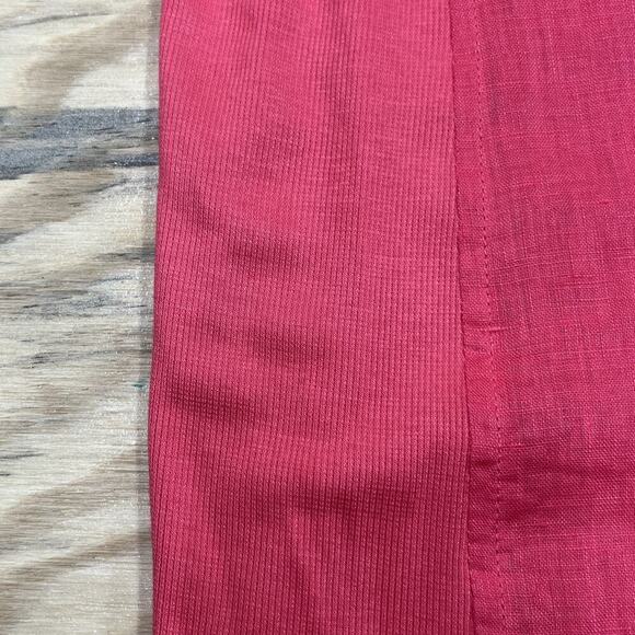 Calvin Klein 100% Linen Shirt Womens 2X Orange Minimalist Beachy Coastal - Picture 8 of 10